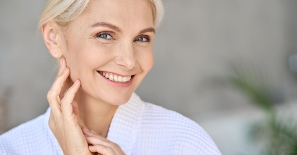 mature woman showing off her beautiful face after facelift (MODEL)